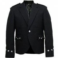 Black Highland Scottish Argyll Jacket For Kilt